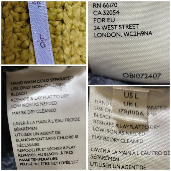 Free People Womens Yellow Pullover Cowl Neck Sweater Long Sleeve Size Large - Picture 9 of 12